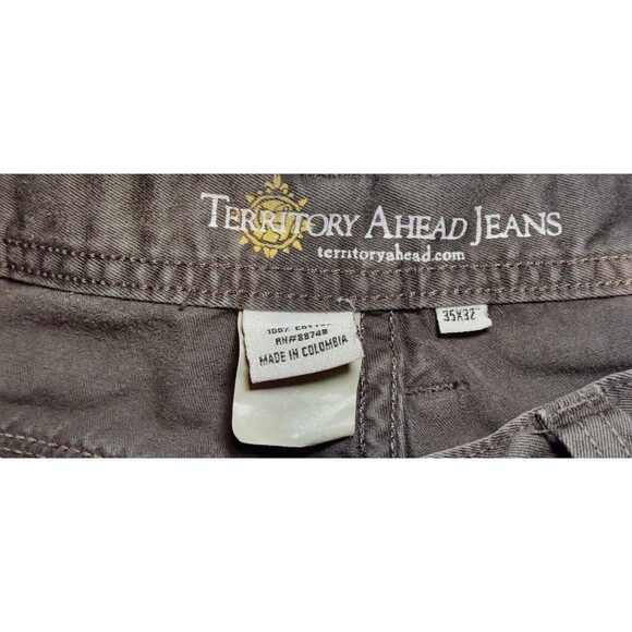 Mens Territory Ahead Jeans Size 35x32 Greyish Green - Picture 6 of 8